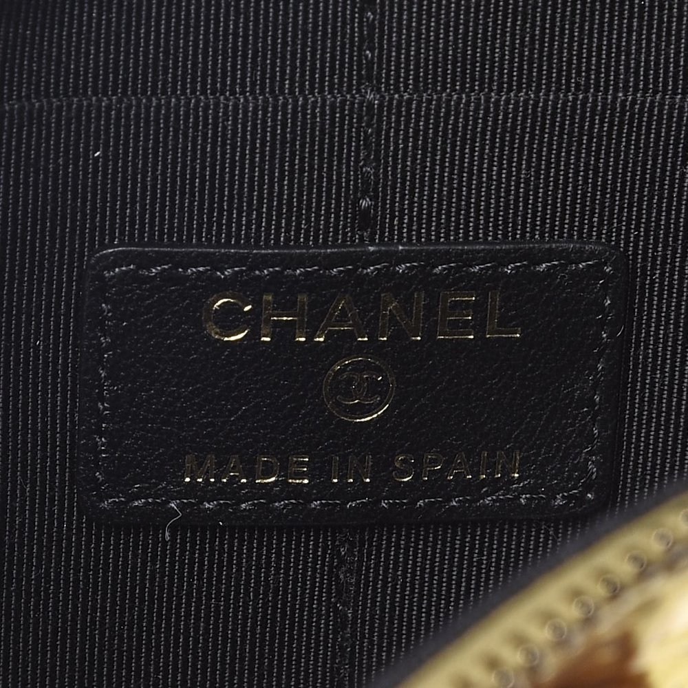 ❌SOLD❌CHANEL Crocodile Wallet On Chain Gold - Picture 6 of 9